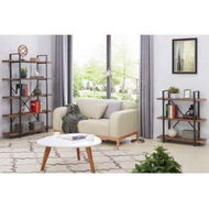 Detailed information about the product 5 Tier Industrial Style Bookshelves Retro Brown