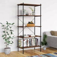 Detailed information about the product 5-Tier Shelving Unit Black and Dark Wood 80x40x163 cm