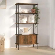 Detailed information about the product 5-Tier Shelving Unit with Cabinet 80x40x163 cm Steel and Engineered Wood