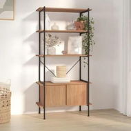 Detailed information about the product 5-Tier Shelving Unit with Cabinet 80x40x163 cm Steel and Engineered Wood