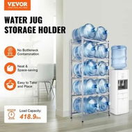 Detailed information about the product 5-Tier Water Jug Holder Double Row Water Jug Rack 10 Bottles Silver Gray