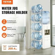 Detailed information about the product 5 Tiers Water Jug Holder Single Row Water Bottle Rack for 5 Bottles Silver