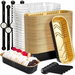 50-Pack Mini Loaf Baking Pans with Lids & Spoons,200ml Aluminum Foil Tins with Stickers,Rectangular Dessert Cups for Wedding & Party,Black Gold. Available at Crazy Sales for $19.99