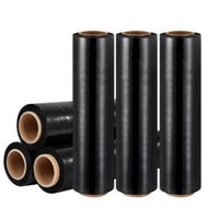 Detailed information about the product 500mm x 400m Stretch Film Pallet Shrink Wrap 6 Rolls Package Use Plastic Black