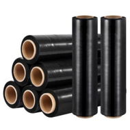 Detailed information about the product 500mm x 400m Stretch Film Pallet Shrink Wrap 8 Rolls Package Use Plastic Black