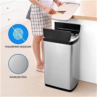 Detailed information about the product 50L Kitchen Sensor Bin With Butterfly Opening Lid. Non-Corrosive Stainless Steel Body. Easy To Clean.