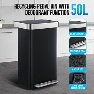 Detailed information about the product 50L Pedal Rubbish Bin Compost Kitchen Recycling Waste Trash Garbage Can Food Outdoor Indoor Garden Home Dustin Container