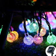 Detailed information about the product 50LED 7M Crystal Ball Waterproof Solar String Lights Outdoor Multi Color