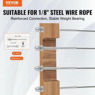 Detailed information about the product 51 Pack Cable Railing Swage Threaded Stud Tension End Fitting Terminal for 3.2mm Deck Cable Railing, T316 Stainless Steel, Cable Railing Tensioner 3.2mm for Wood/Metal Post, Silver