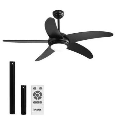 52'' Ceiling Fan LED Light DC Black