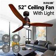 Detailed information about the product 52 Inch Ceiling Cooling Fan With LED Lights Remote Control 3 Blades 5 Speed Timer Brown