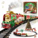 52 Pcs Christmas Electric Train Set with Lights & Sounds, Railway Track Toy with Christmas Decor Cards, Xmas Village Decoration & Gift for Kids. Available at Crazy Sales for $39.99