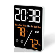 Detailed information about the product 5.5 inch Digital Alarm Clock, Indoor Humidity and Temperature Measurement with LED Display, Adjustable Brightness Clock with Dual Alarms USB Input, Orange