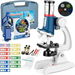 58-Piece Kids Microscope Kit 100X-1200X Magnification with LED Light,Carrying Box Science Experiment Toy for Boys Ages 5-12. Available at Crazy Sales for $39.99