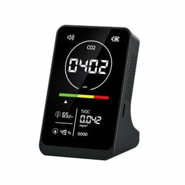 5in1 Indoor Air Quality Monitor Sensors for CO CO2 TVOC Humidity Temperature Carbon Dioxide Detector Sound Alerts LED Home House Apartment Office