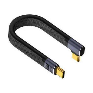 5inch Short USB C to USB C Cable, 240W 40Gbps Type C Fast Charging Cable, Flat and Flexible Right Angle Type C Cable