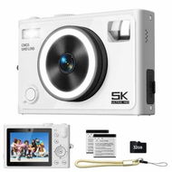 Detailed information about the product 5K 64MP Compact Digital Camera,Dual Lens 2.8inch IPS HD Screen Autofocus Cameras,Large Flash Beauty Filter 18X Zoom Travel Video Vlogging Camera,White