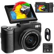 Detailed information about the product 5K Digital Camera for Photography 64MP Auto-Focus Vlogging Camera with 180 Degree Flip Screen Compact Travel 18X Digital Zoom,Anti-Shake