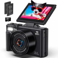 Detailed information about the product 5K Digital Camera Vlogging 75MP WiFi Autofocus UHD Video 18X Zoom Compact Travel Photography YouTube 32GB SD Card 2 Batteries