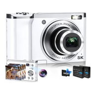Detailed information about the product 5K Digital Photography Camera 56MP Autofocus Vlogging Touchscreen 10X Zoom 6 Axis Anti Shake Compact 64GB SD Card Dual Lens 2 Batteries