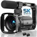 5K Video Camera Camcorder,48MP UHD Wifi IR Night Vision Vlogging Camera,Touch Screen Vlog Camera with External Microphone,Lens Hood,Stabilizer,Remote,2 Batteries. Available at Crazy Sales for $199.99
