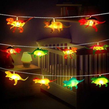 5M LED Dinosaur String Lights Batteries Powered Dinosaur Lamp Christmas Party Tree Decorative