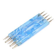 Detailed information about the product 5pcs 2 Way Nail Art Dotting Marbleizing Painting Pen Blue