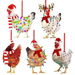 5pcs Acrylic Christmas Chicken Ornament Funny Rooster Hens with Scarf Decor Tree Hanging Ornaments Christmas Decorations for TreeCar Pendant. Available at Crazy Sales for $6.99