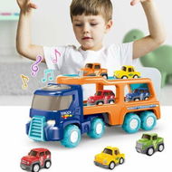 Detailed information about the product 5pcs Cars Toys Toddlers Boys Girls Gift Trailer Transport Truck Pull Back Trucks, Carrier Steering Construction Truck Carrier