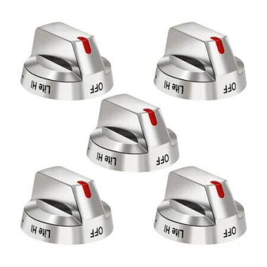 5Pcs DG6400473A Top Burner Control Dial Knob Range Oven Replacement Compatible with Samsung Range Oven Gas Stove Knob NX58F5700WS NX58H5600SS NX58H5650WS NX58J7750SS NX58M6850SS, 5pcs