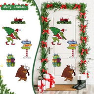 Detailed information about the product 5Pcs Grinch Christmas Home Decor,Christmas Grinch Stickers,Indoor Outdoor Christmas Decorations For Home,Wall,Window,Garage Door