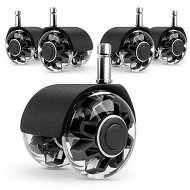 Detailed information about the product 5Pcs Office Chair Caster Wheels, Mute Rubber Chair Casters, 2 Inch Universal Fit (Black)