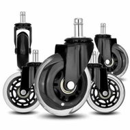 Detailed information about the product 5X 3'' Rollerblade Style Wheels Office Chair Casters - Slient Smooth, 11x22mm Stem
