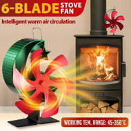 Detailed information about the product 6 Blades Stove Fan Heat Self Powered Wood Log Fireplace Burner Top Burning Thermal Heater Fast Quiet Efficient Non Electric