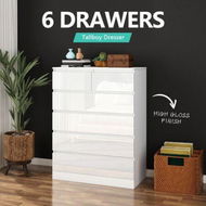 Detailed information about the product 6 Drawers Chest Dresser White Bedside Table Tallboy Storage Cabinet Nightstand End Sofa Bed Side Pantry Furniture Bedroom Hallway Living Room