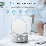 Detailed information about the product 6-in-1 Bluetooth Speaker with Digital Alarm Clock,Mirror,Night Light,Phone Holder and Wireless Speaker Charger for Phone Music