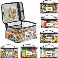 Detailed information about the product 6-Pack Extra Large Toy Storage Bags with Zippers Labels,Reusable Clear TPU Waterproof Organizer for Kids Toys,Building Blocks,Puzzles,Dolls