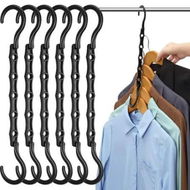 Detailed information about the product 6 Pack Hangers Space Saving Hangers With 5 Holes Closet Space Saver Hanger Organizer Multi Hangers Sturdy Plastic For Heavy Clothes Storage