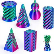 Detailed information about the product 6 Pack Impossible Cone, Spiral Cone Fidget Toy 3D Printed Spiral Cone Toy, Mini Cones Pass Through Pyramid Fidget Toy for Stress and Anxiety Relaxing