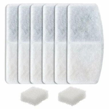 6 Pack Replacement Filters,2 Pack Replacement Filter Sponges Set for 2.6L Automatic Pet Fountain Cat Water Fountain Cat Water Dispenser