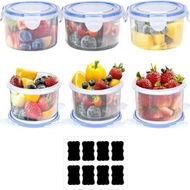 Detailed information about the product 6 Pack Round Safety Box 6x10cm Label Refrigerator Cake Storage Fresh-Keeping for Refrigerator Storage