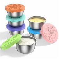 Detailed information about the product 6 Pack Salad Dressing Container To Go,1.7 Oz/50ml Stainless Steel Small Condiment Containers with Lids,Reusable & Leakproof Silicone Sauce Containers for Lunch Box