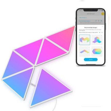 6 Pack-Triangle Light Panels,RGBIC Glide Wall Light, Multicolor Effects,Music Sync,DIY Design, Smart APP Control,Works with Alexa & Google Assistant