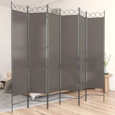 6-Panel Room Divider Anthracite 240x200 cm Fabric