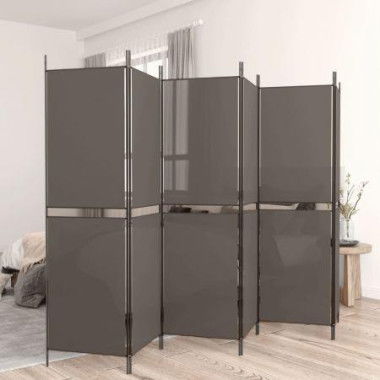 6-Panel Room Divider Anthracite 300x220 Cm Fabric