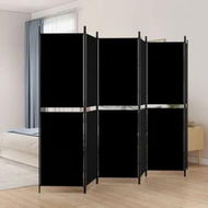 Detailed information about the product 6-Panel Room Divider Black 300x180 cm Fabric