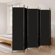 Detailed information about the product 6-Panel Room Divider Black 300x200 cm Fabric