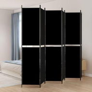 Detailed information about the product 6-Panel Room Divider Black 300x220 Cm Fabric