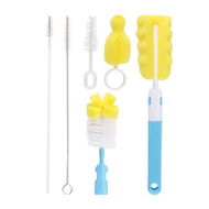 Detailed information about the product 6 PCS Baby Bottle Nipple Brush Suit Set Flexible Rotating Sponge Head Cleaning Kit