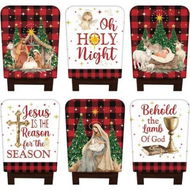 Detailed information about the product 6 Pcs Christmas Chair Back Covers Xmas Chair Protector Washable Winter Dining Room Seat Covers for Home Hotel Kitchen Decorations